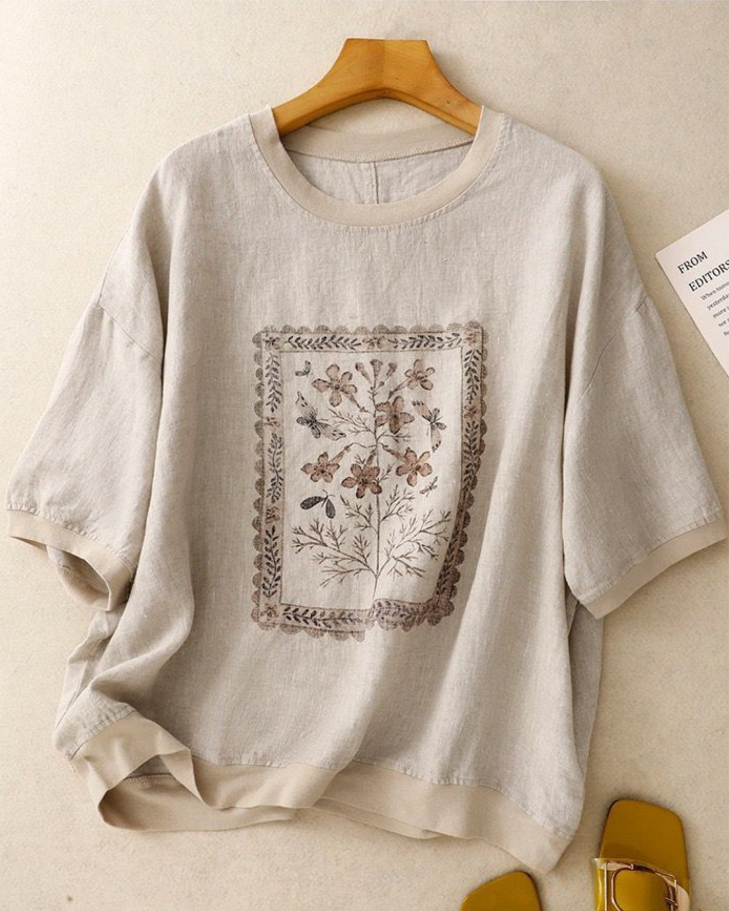 Pure Cotton Round Neck Printed Top T-Shirt