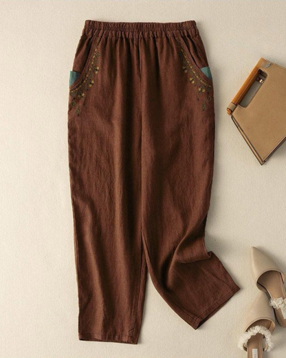 Pure Flex Cotton Women's Embroidered Comfort Pants