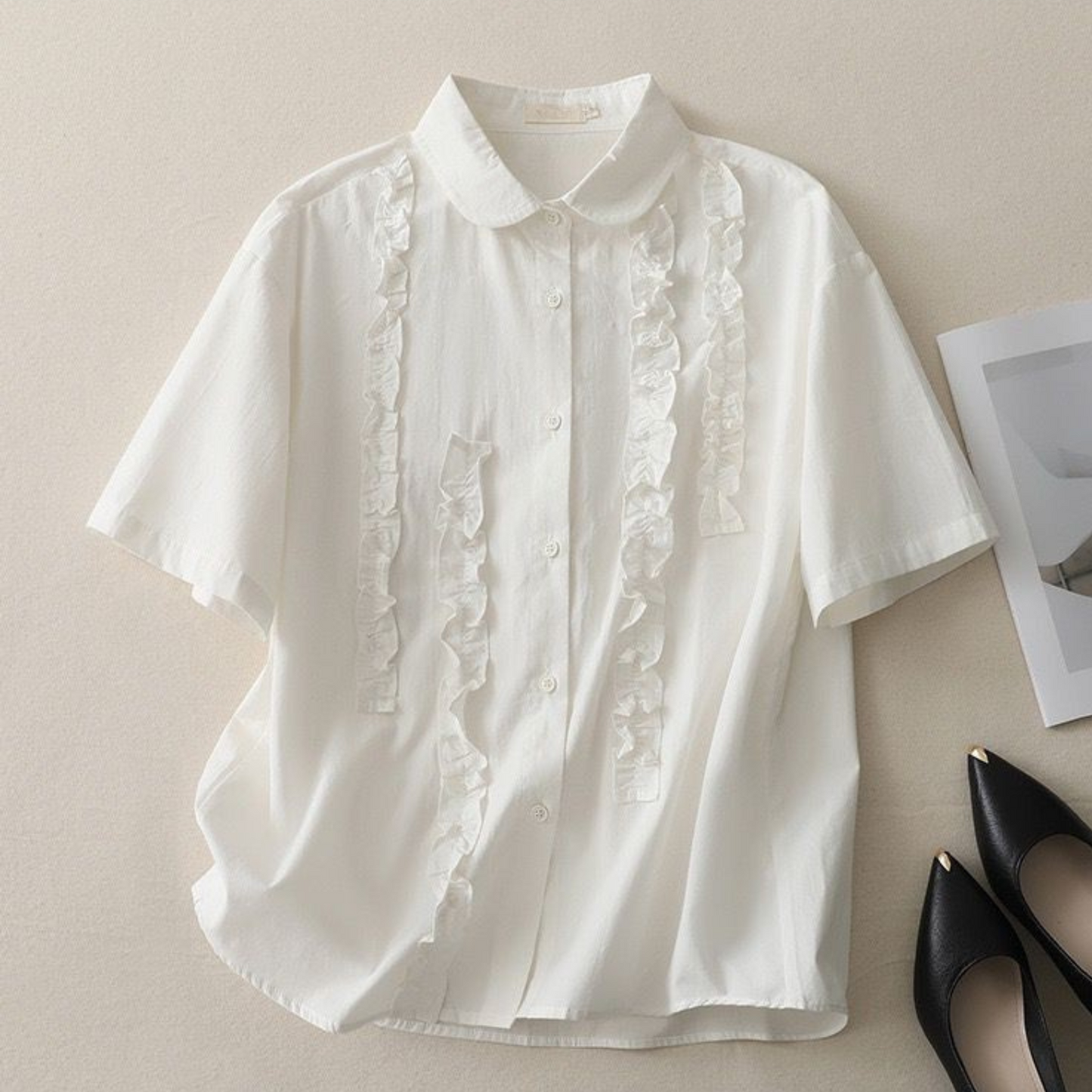 Pure Cotton Ruffled Shirt