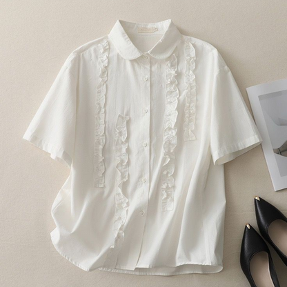 Pure Cotton Ruffled Shirt