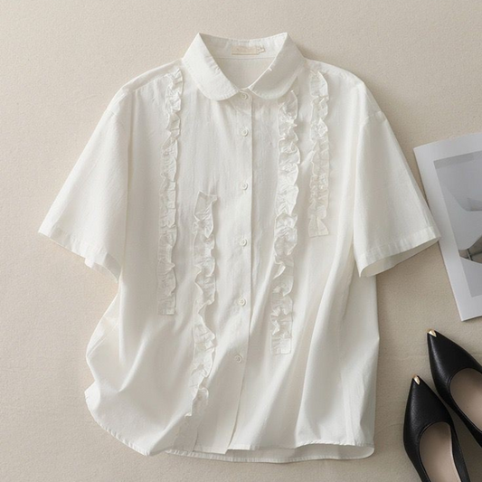 Pure Cotton Ruffled Shirt