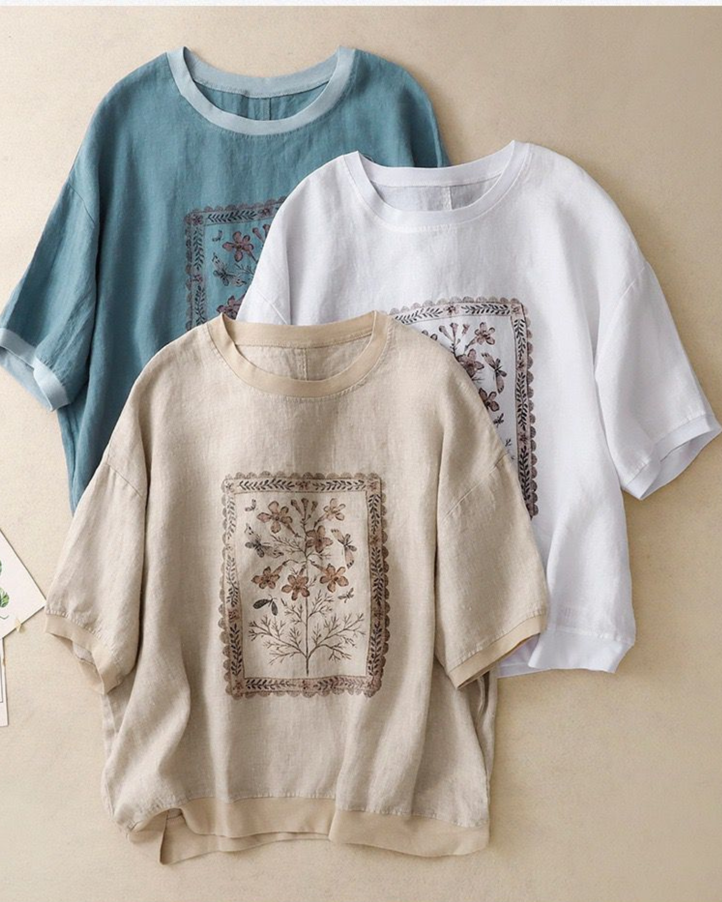 Pure Cotton Round Neck Printed Top T-Shirt