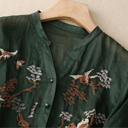Pure Cotton Embroidered Shirt
