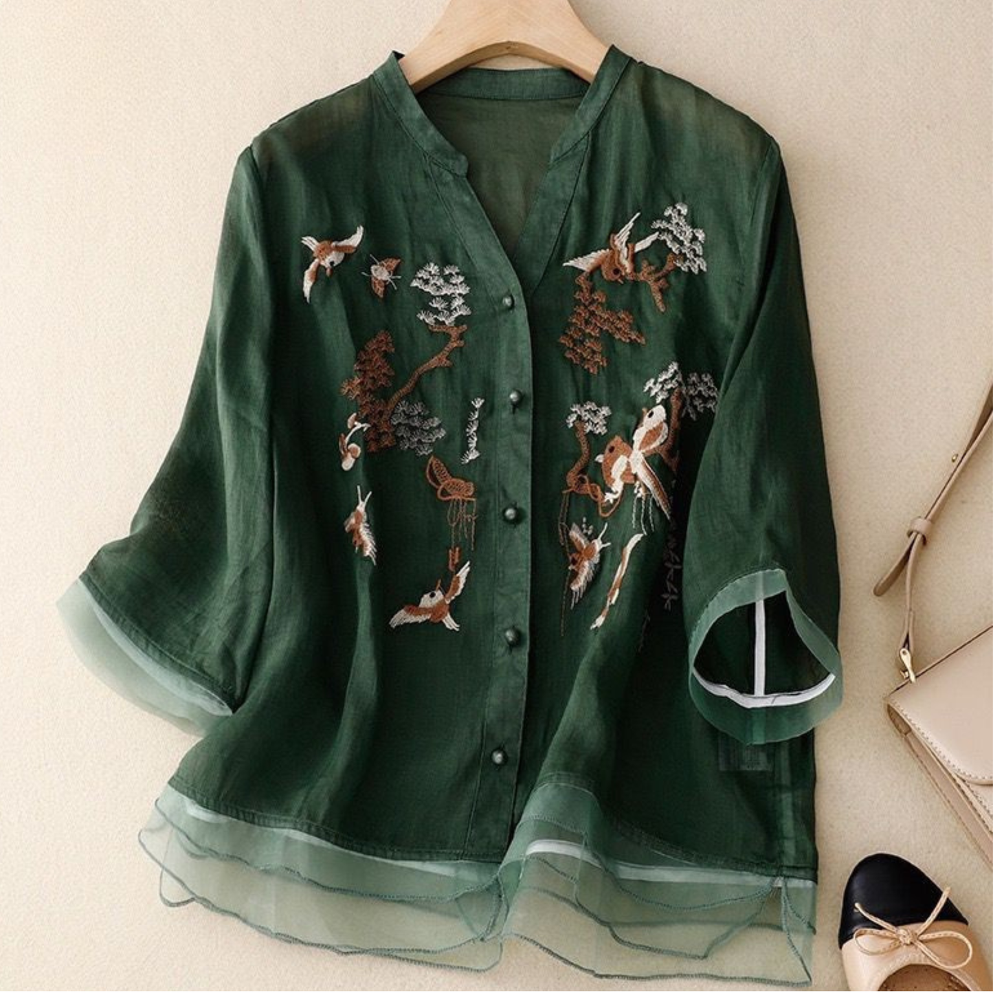 Pure Cotton Embroidered Shirt