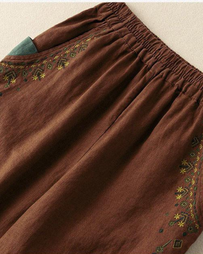Pure Flex Cotton Women's Embroidered Comfort Pants