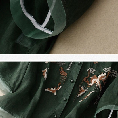 Pure Cotton Embroidered Shirt