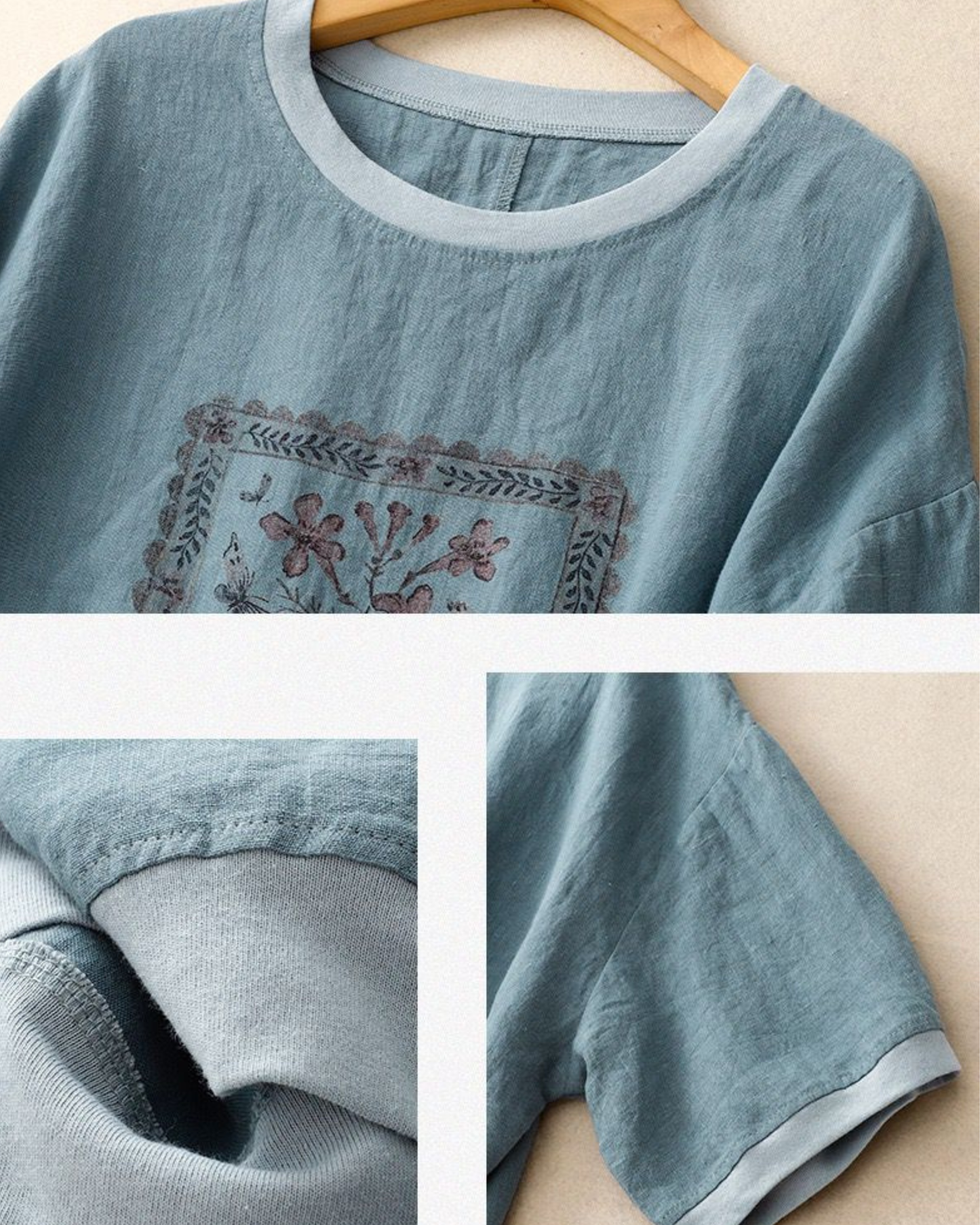 Pure Cotton Round Neck Printed Top T-Shirt