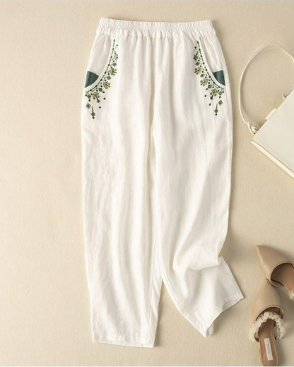 Pure Flex Cotton Women's Embroidered Comfort Pants
