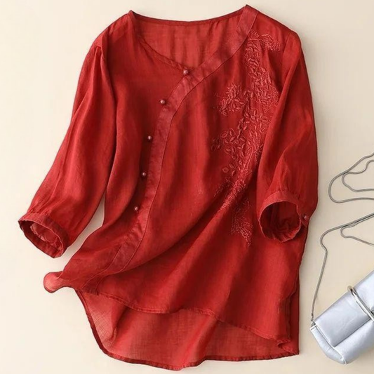 Pure Cotton Embroidered Elegant Top