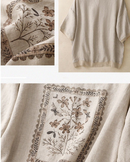 Pure Cotton Round Neck Printed Top T-Shirt