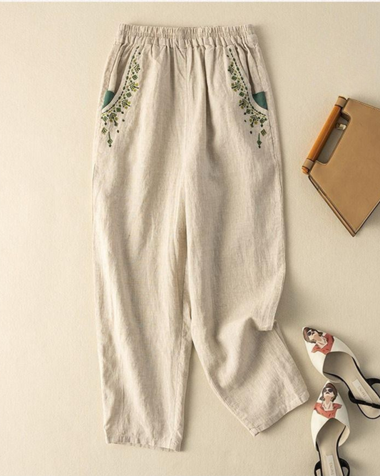 Pure Flex Cotton Women's Embroidered Comfort Pants