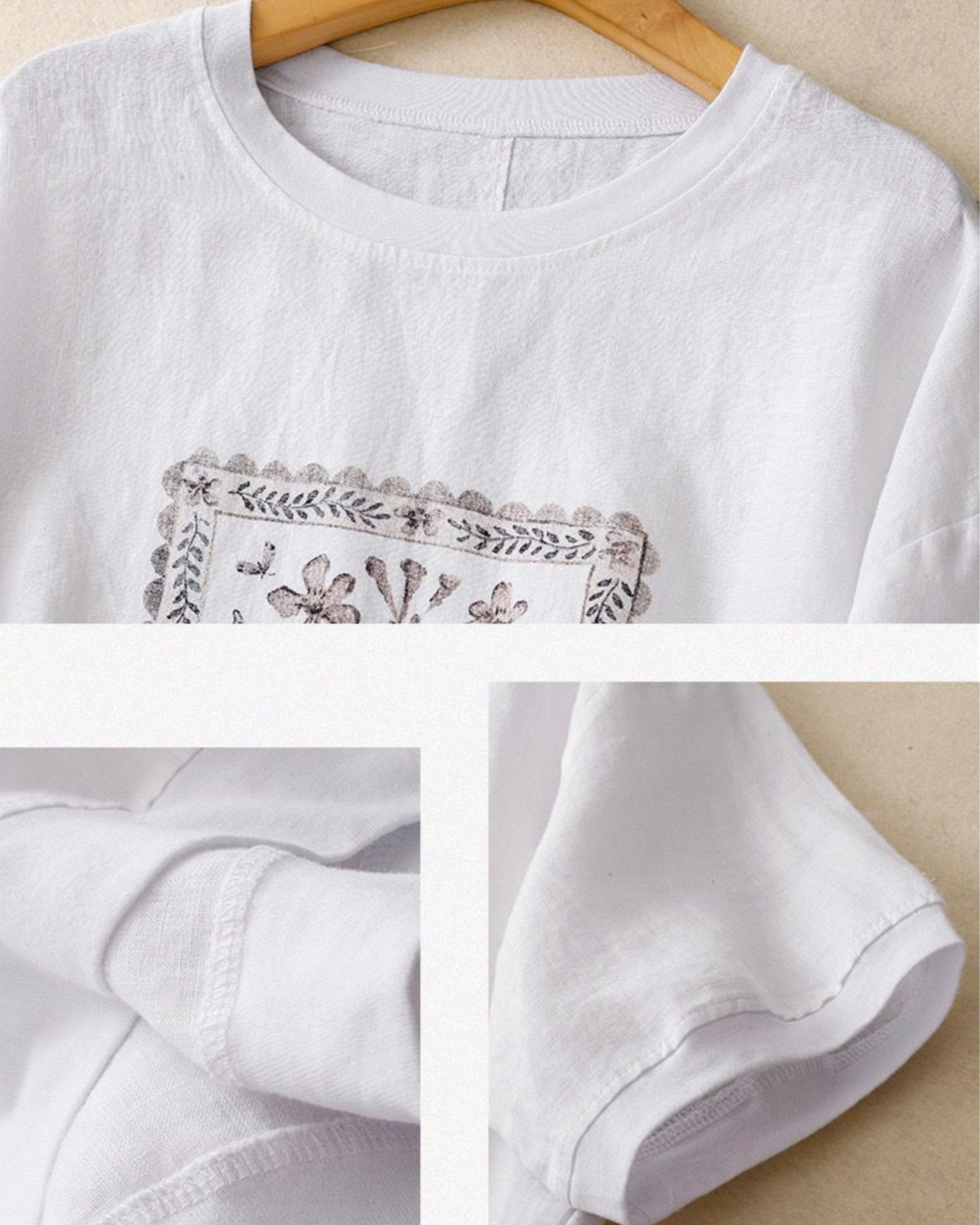 Pure Cotton Round Neck Printed Top T-Shirt