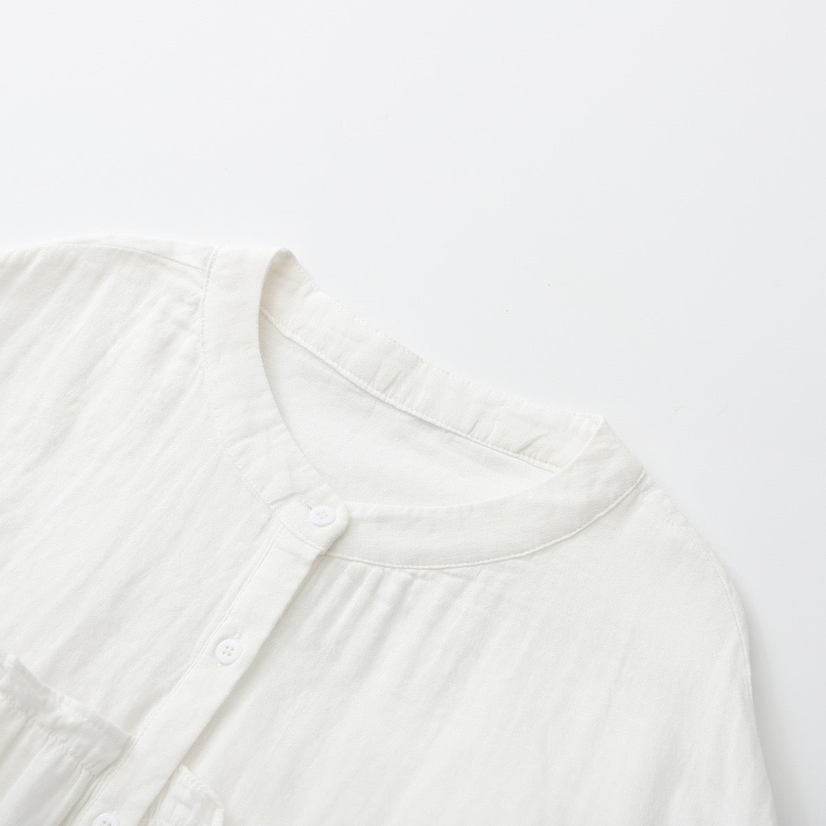 Pure Cotton Ruffle Shirt Top