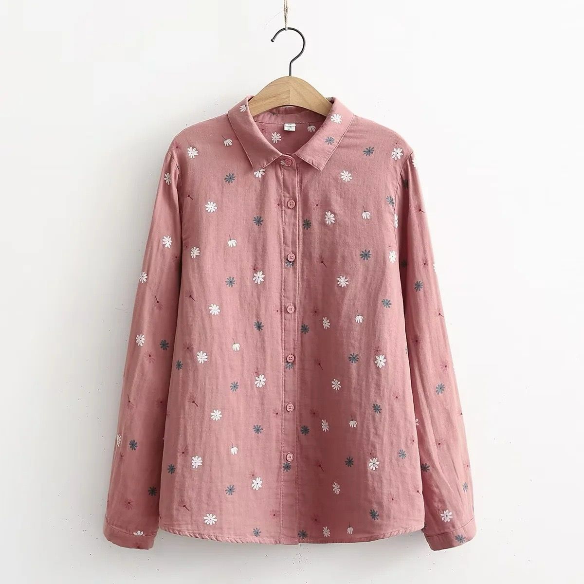 Flower Printed Long Sleeves Cotton Comfort Shirt