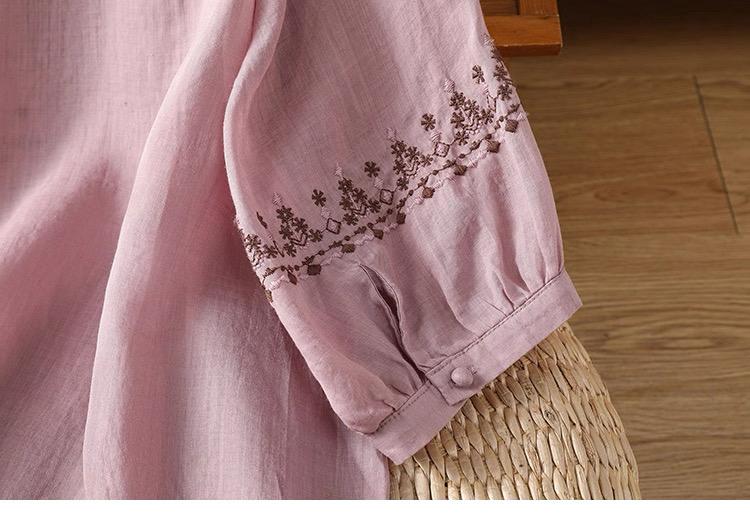Pure Cotton Embroidered Round Neck Top