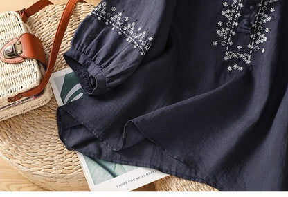 Pure Cotton Embroidered Round Neck Top