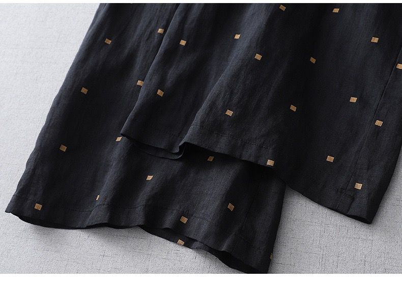 Pure Viscose Linen Printed Polkadot Plazo Pants for Women