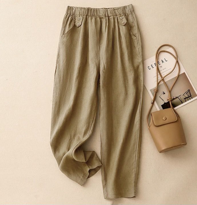 Pure Viscose Linen Relaxed Comfort Pants