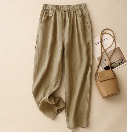Pure Viscose Linen Relaxed Comfort Pants