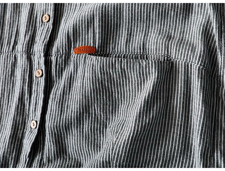 Pure Cotton Striped Shirt With Dual Front Pockets